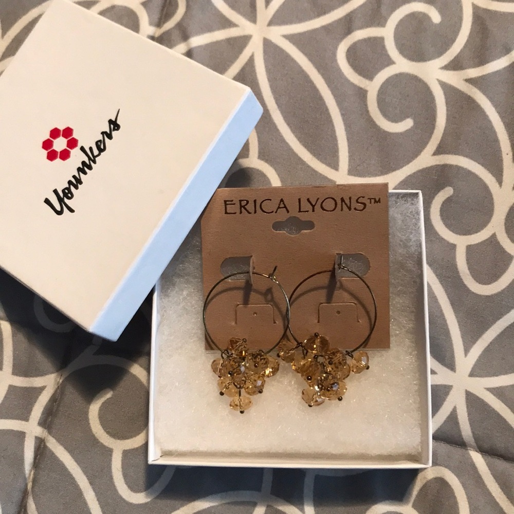 Erica Lyons hoop gem earrings
